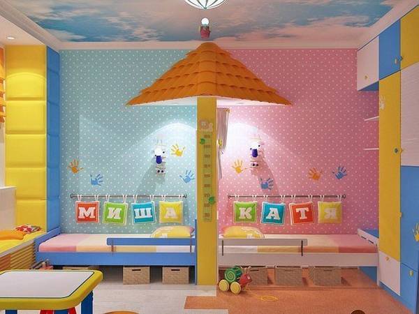 Дизайн детской комнаты для мальчика и девочки - фото