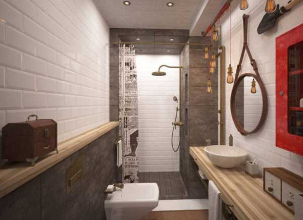 Ванна в стиле лофт  современный городской шик минимализма с фото