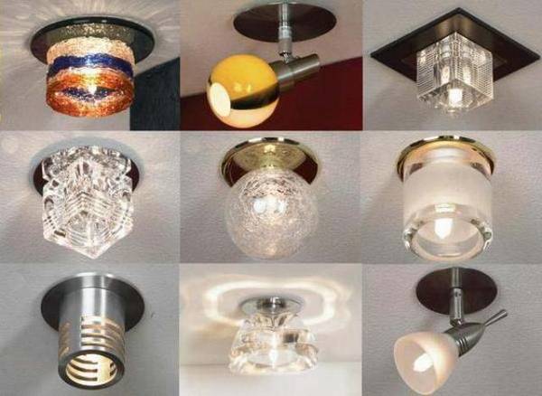 Какие лучше выбрать светильники для натяжных потолков? с фото