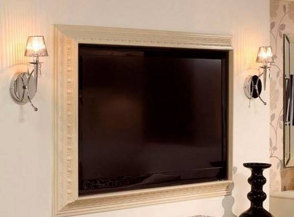 Установка телевизора на стене с помощью кронштейна - фото